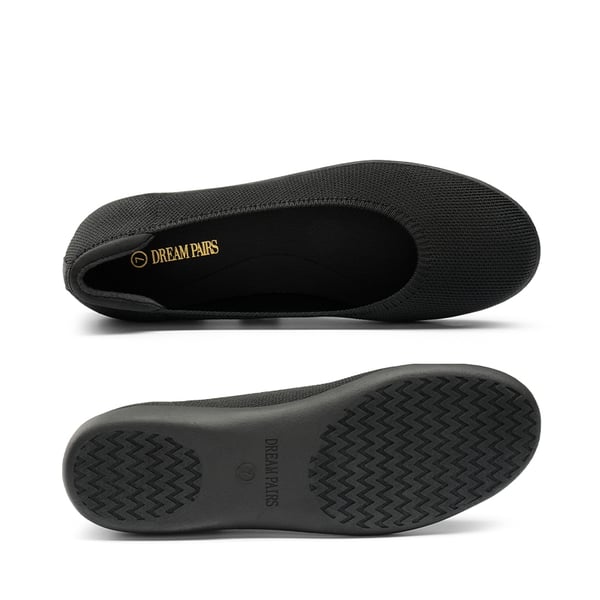 Round Toe Slip on Ballet Flats - BLACK - 2